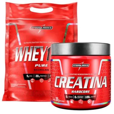 Imagem de Combo Pouch Whey 100% Pure Baunilha + Creatina Hardcore - Integralmédica