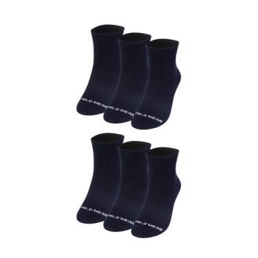 Imagem de Kit 6 Pares de Meias Casuais Polo Wear Azul Medio, Azul médio, 39-43