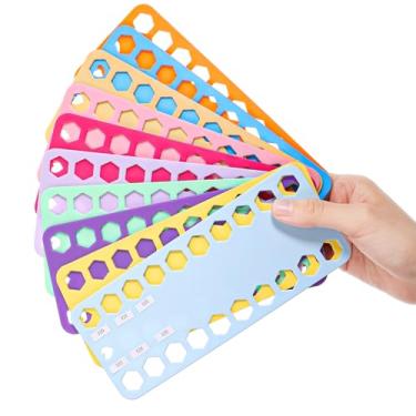 Imagem de Organizador de fio dental de 10 peças, bobina de fio dental de plástico de 10 cores, cartões de armazenamento de linha de ponto cruz com 20 furos e etiquetas brancas para armazenamento de costura DIY