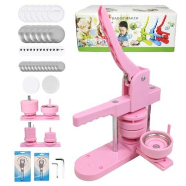 Imagem de DCBADGE Máquina Para Fazer Botões De Vários Tamanhos, Kit Pinos Faça Você Mesmo Com Intercambiáveis 1+2,25" E 200 Conjuntos Grátis Peças 25+58 Mm, Cortador Circular Chave Inglesa