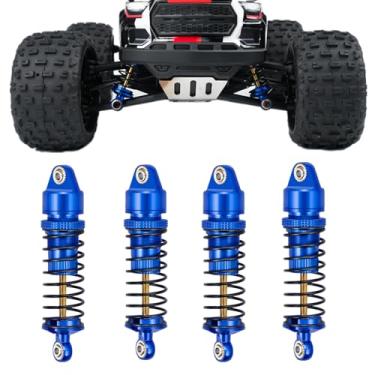 Imagem de QUPA AM STORE Conjunto de amortecedores de alumínio 58 mm dianteiro traseiro amortecedor para Arrma 1/18 Granite Typhon Mojave Grom RC Crawler Upgrade (azul)