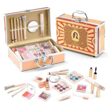 Imagem de Kit de Maquiagem Infantil com 41 Peças e Estojo para Adolescentes de 12 a 16 Anos, Color Nymph Retrô, Vermelho