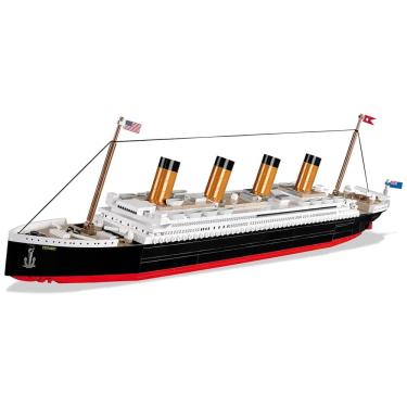 Imagem de Kit de Construção RMS Titanic com 722 Peças, COBI, Branco, Vermelho e Preto