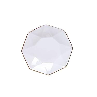 Imagem de Conjunto de pratos de jantar de porcelana de prato de serviço de 17,3 cm conjuntos de pratos de cerâmica para forno de micro-ondas e lava-louças, bife, salada, macarrão e pratos de sobremesa (cor: 4