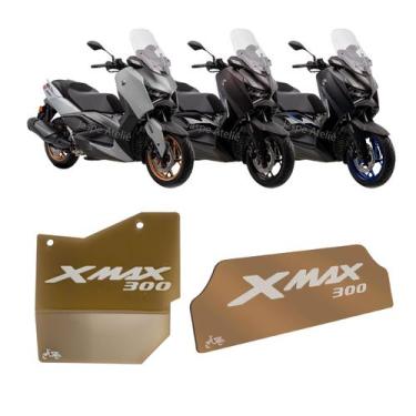 Imagem de Kit Protetor Motor E Divisória Grande Acrílico Xmax 300 - Jaspe Ateliê