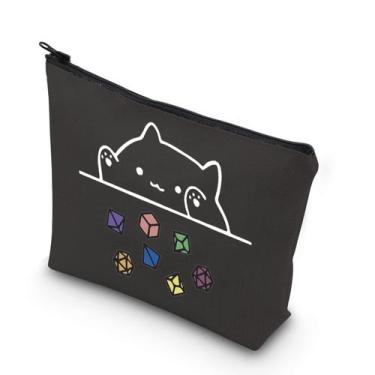 Imagem de Bolsa de maquiagem TSOTMO Cat Throwing Dice Bag of Holding para mulher