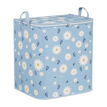 Imagem de predolo Sacola para armazenamento de roupas, grande, resistente, 100L, bolsa para mudança, para edredons, embalagem de roupas, material universitário, linho, Margarida Azul