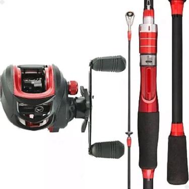 Imagem de Carretilha Anti Cabeleira 19 Rolamentos E Vara Carbono 1,80M