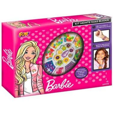 Imagem de Kit monte suas bijoux Barbie Kit de Fazer Pulseiras e Miçangas - f00281 - Fun