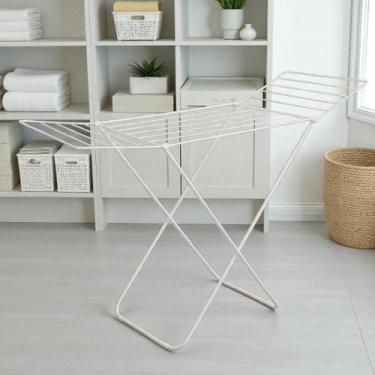 Imagem de Varal de Chão Portátil de Com Abas em Aço Reforçado Dobrável Slim Roup