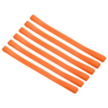 Imagem de Faixas de toalha, pacote com 6 clipes de toalha elásticos Cruise Essentials à prova de vento tiras de toalha de praia de silicone elásticas para cadeiras de praia e piscina, laranja