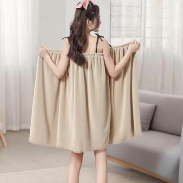 Imagem de Toalha de banho estilo camisole saia de vestir, marrom