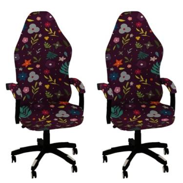 Imagem de Lzyjckh Capas para cadeiras gamers, Capa grossa para assento de escritório com encosto alto Protetor elástico removível e lavável para cadeira de escritório e computador,B,2 pack