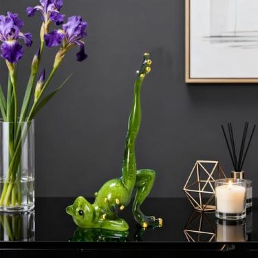 Imagem de 1 pcs Frog Sculpture Statue Funny Resin Frog,Creative Resin Yoga Frogs Figurine Decor, Personalized Animal Collectible Figurines Mascot for Shelves Table Desk Decor