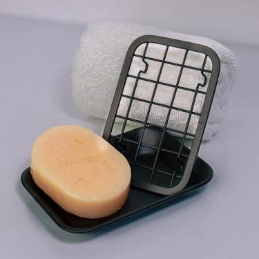 Imagem de Suporte de saboneteira para cozinha e banheiro, protetor de sabão em barra autodrenante - resistente à ferrugem (1 pacote, bronze)