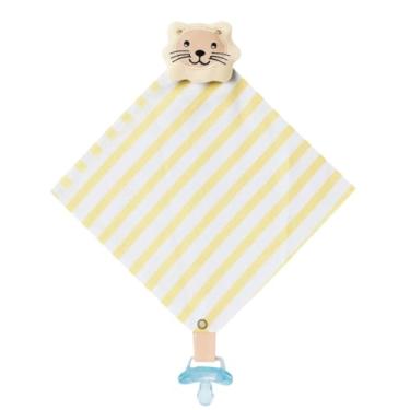 Imagem de Naninha Para Bebê Paninho Bichinho com Prendedor de Chupeta (Leão Bege)