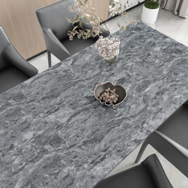 Imagem de EPPKILY Papel de contato mármore cinza para bancadas, papel de parede de concreto, papel de contato de bancada cinza à prova d'água para armários de cozinha, banheiro, papel de parede de cimento