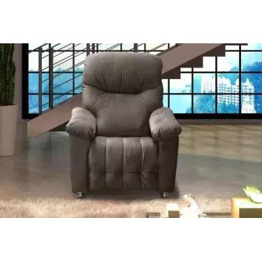 Imagem de Poltrona de Descanso do Papai Reclinável em Suede Marrom Lander - Larb