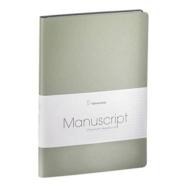 Imagem de Caderno "Manuscript", A5, Verde Sálvia, Couro Reciclado, 100g/m², pontilhado, 96 folhas