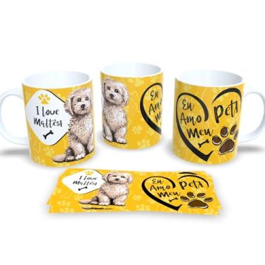 Imagem de Caneca de Porcelana Estampa Cachorro Pet Dog (I Love Maltês.)