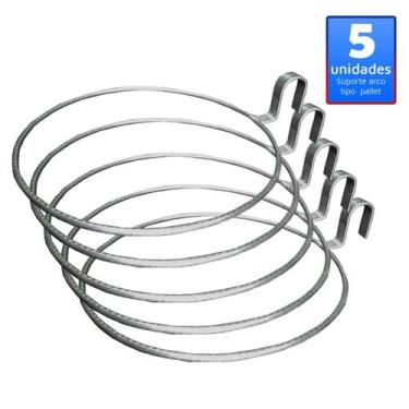 Imagem de 05 Suporte Anel Arco 20cm Encaixe Pallet, Treliça, Sem Vaso - TMTSUPOR