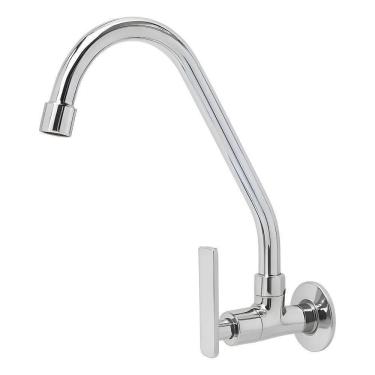 Imagem de Torneira Cozinha Parede Metal Inox 1/2 Bica Móvel Pia 5046A