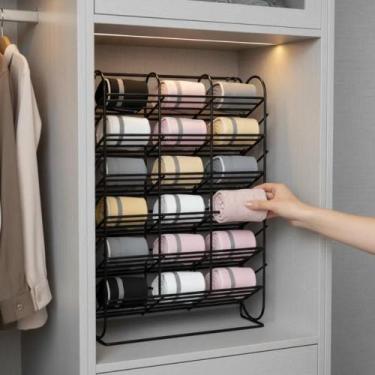 Imagem de Organizador Divisoes Intimas Preto Prateleira Sapateira Rack Suporte M