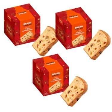 Imagem de Panetone Frutas Cristalizadas 400g cada Kit 3 Unidades Brasil Cacau