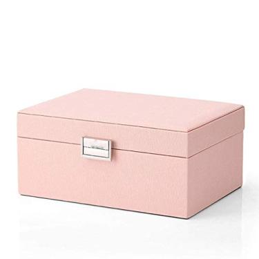 Imagem de Caixa de joias, organizador de joias de duas camadas para armazenamento de brincos, colar, pulseiras, presente de aniversário de Natal para mulheres e meninas