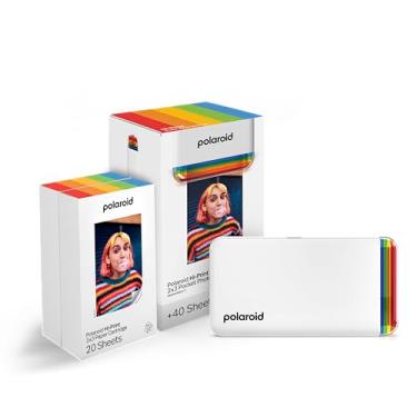 Imagem de Polaroid Hi-Print + Pacote de papel – 2ª geração Bluetooth Connected 2x3 Pocket Photo Dye-Sub Printer - Impressora branca + 40 fotos (6438)
