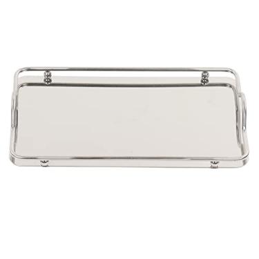 Imagem de Bandeja retangular grande de aço inoxidável MUNEFE, bandeja de pratos comerciais, bandeja de aço inoxidável para xícaras de água de café e frutas