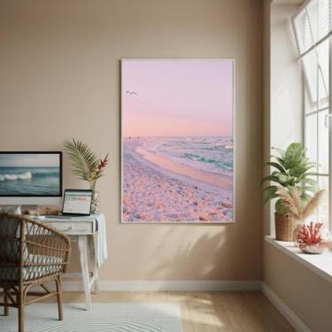 Imagem de Quadro Decorativo Litoral Rosa-70X50Cm - Quadros On-Line