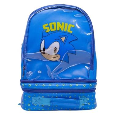 Imagem de Zonacriativa - Mochila 3 em 1 Sonic com lancheira térmica removível | Material resistente e ideal para carregar tudo nas aventuras com velocidade