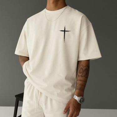Imagem de Camiseta Masculina Streetwear Cruz Evangélica Gospel Camisa Unissex Te