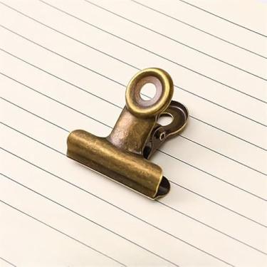Imagem de 10 peças/lote de porta-documentos rosa retrô com clipe de metal, para armazenamento de recibos no escritório e uma pasta especial para exames (Bronze)