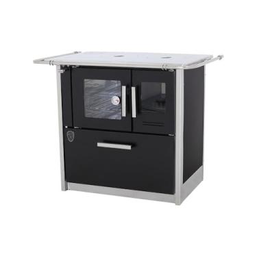 Imagem de Fogão A Lenha Eclipse Esquerdo Preto Chapa Aluminio N2