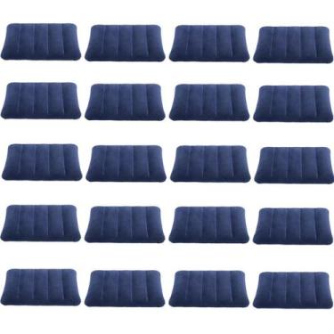 Imagem de Travesseiro inflável intex para colchão inflável 20un - BESTWAY, Azul
