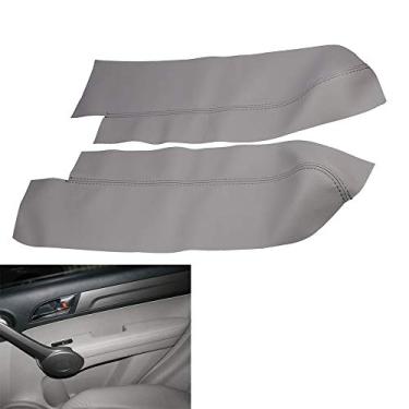 Imagem de DSparts Painéis de porta frontal capa de apoio de braço couro esquerdo e direito para Honda Cr-V CRV 2007-2012 peça de couro apenas cinza