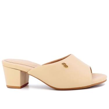 Imagem de Tamanco Usaflex Salto Bloco Couro Vanilla 036