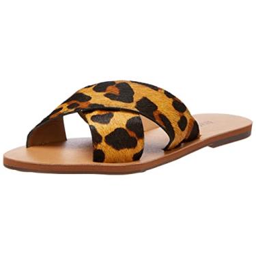Imagem de Sandália Rasteira Anacapri Tiras Cruzadas Feminino, Amarelo (Animal Print), 35