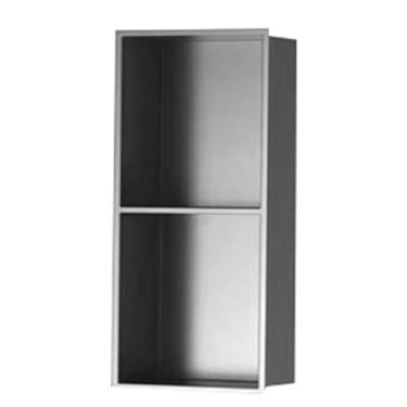 Imagem de Nichos de aço inoxidável, armários de parede decorativos para sala de estar, nichos metálicos, prateleiras embutidas, prateleiras de armazenamento de cozinha, adequadas para biblioteca, cafés, locais