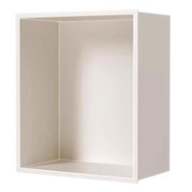 Imagem de Prateleiras de chuveiro retangulares de nicho, nicho de chuveiro embutido na parede, armazenamento sobre prateleira de banheiro, suportes de papel higiênico fosco para sabonete de xampu (branco, 32 x