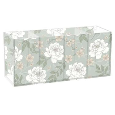 Imagem de Burbuja Porta-canetas de acrílico com 4 compartimentos, suporte de lápis transparente para pincéis de maquiagem, acessórios de mesa de escritório em casa