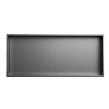 Imagem de Nicho de banheiro de chuveiro embutido, organizador de prateleira embutida para carrinhos de chuveiro, aço inoxidável para banheiro/armazenamento/xampu/artigos de higiene pessoal (cor: cinza, tamanho