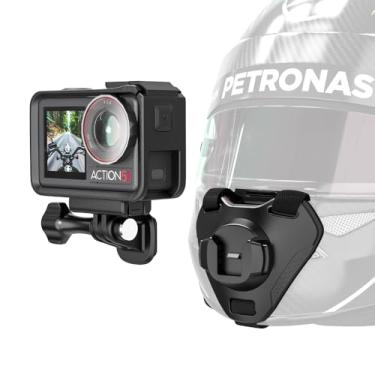 Imagem de SKEZN Suporte deslizante para capacete de motocicleta, suporte de desbloqueio rápido para capacete de motocicleta compatível com Go Pro13/12/11/10/9, DJI Action 5 Pro/4/3, Insta360 ONE R, AKASO