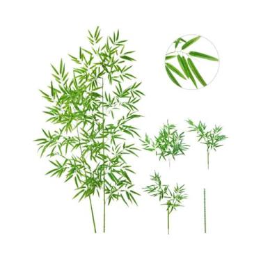 Imagem de Grandes Folhas De Bambu Verde Artificial De 120-240cm, Plantas Falsas 