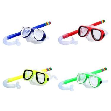 Imagem de Máscara de Mergulho Infantil Colorida Com Snorkel Para Praia e Piscina
