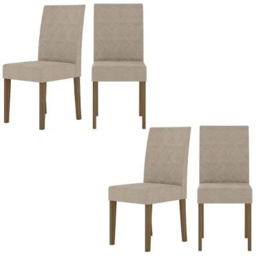Imagem de Kit de 4 Cadeiras Jade com Tecido em Suede Bordado - Loja DoceLar, Car