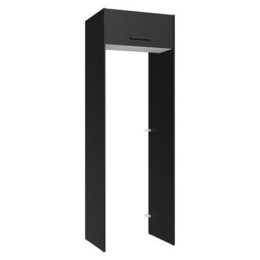 Imagem de Porta-Geladeira 73 cm 1 Porta Basculante Preto/Branco/Preto Agata Made