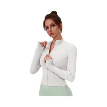 Imagem de Jaqueta Esportiva Feminina De Manga Longa Com Efeito Modelador, Gola A